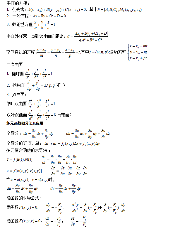 2021年东莞成人高考高等数学（一）公式总结(图1)