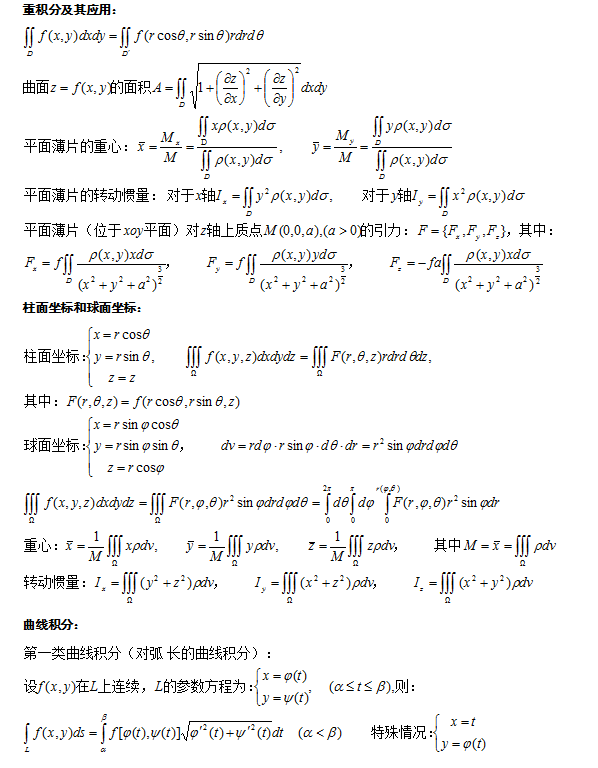 2021年东莞成人高考高等数学（一）公式总结(图3)