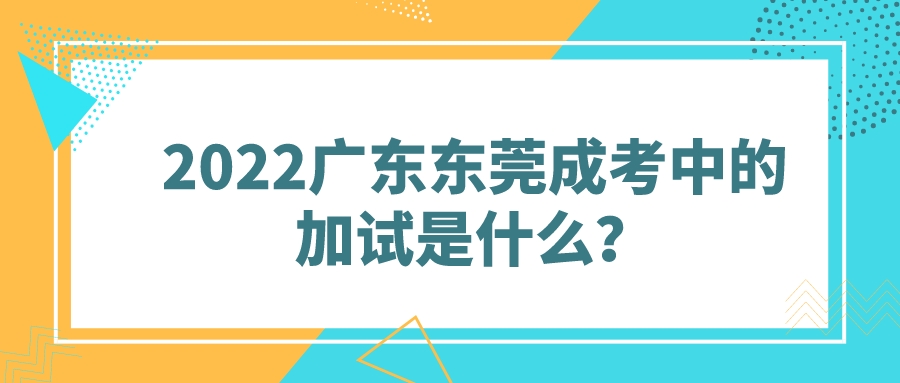 <b>2022广东东莞成考中的加试是什么？</b>